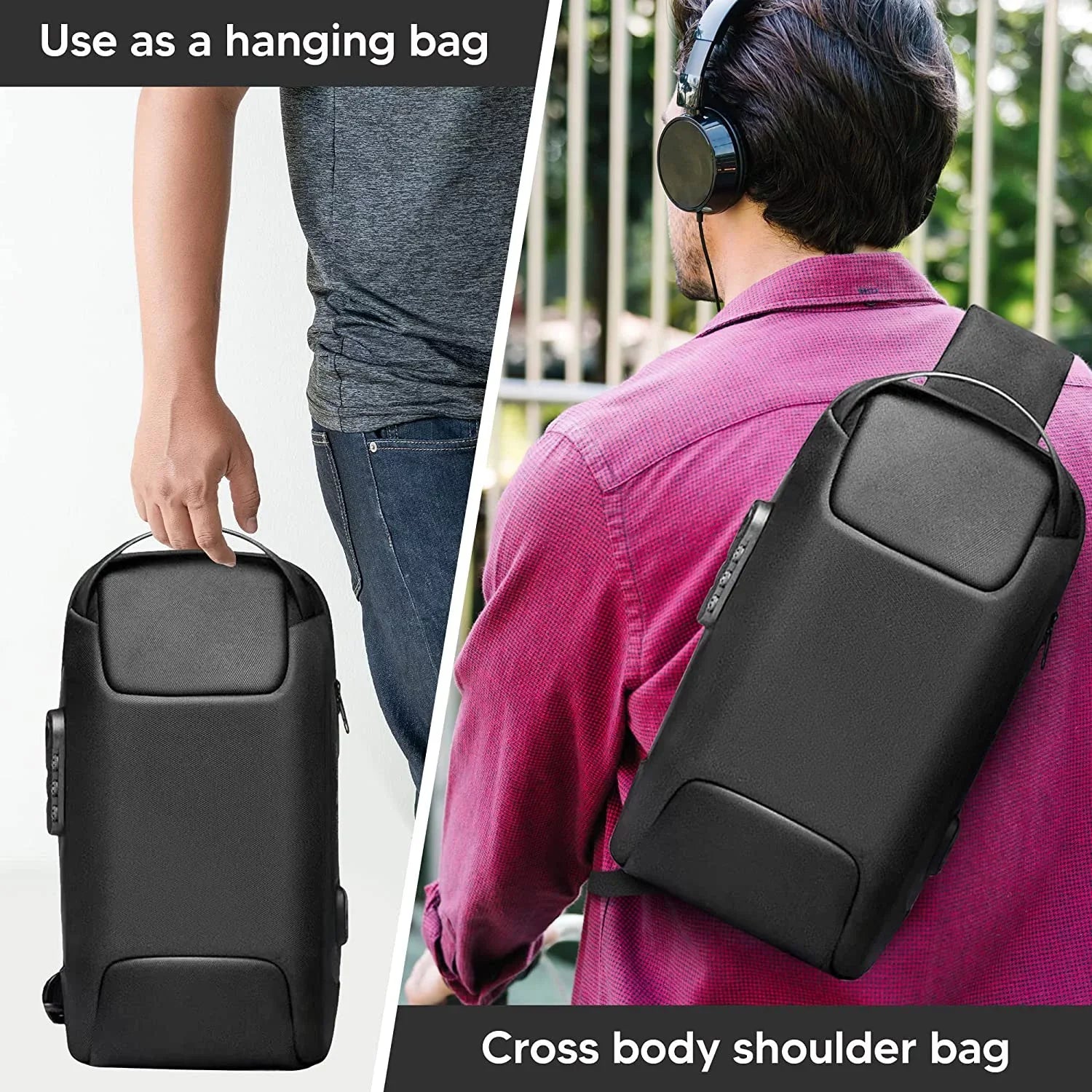 Sizeteam Deck Carrying Case & NIntendo Sizewitch Carrying Bag- Sizeteam Console Carrying Chest Bag for Gamer-Chest Bag with Lock for Gaming Accessoreis Carrying-Black