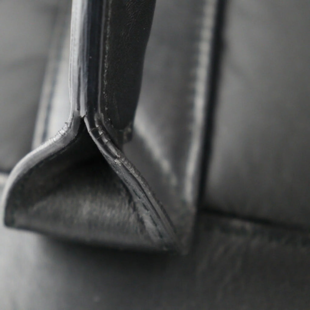 Pre-Owned BALENCIAGA Balenciaga Kabas Size tote bag 363425 nylon leather black silver metal fittings (Good)