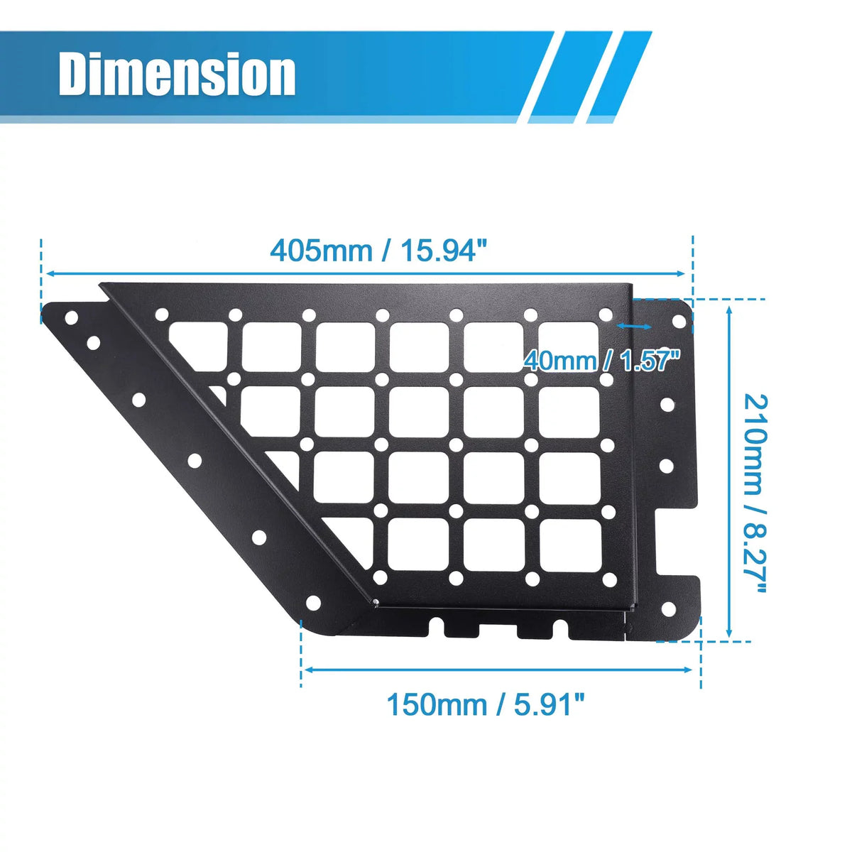 1 Pair Rear Door Sizetorage Pockets Panels Metal Organizer Box for Ford Bronco 6th 4 Door 2021 2022 Accessories