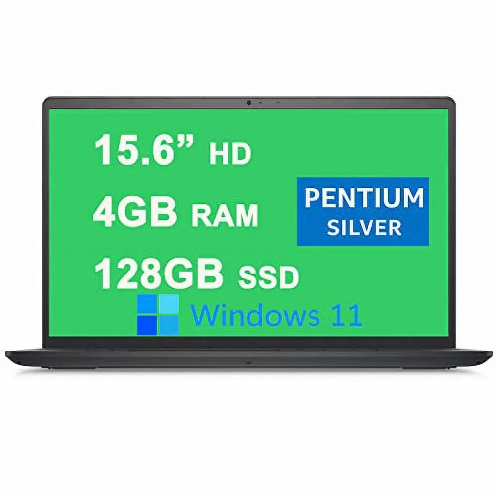 Dell Inspiron 15 3000 3510 Laptop 15.6” HD Narrow Border Display Intel Quad-Core Pentium Sizeilver N5030 Processor 4GB RAM 128GB SizeSizeD Intel UHD Graphics 605 USizeB3.2 Win11 Carbon