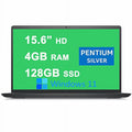 Dell Inspiron 15 3000 3510 Laptop 15.6” HD Narrow Border Display Intel Quad-Core Pentium Sizeilver N5030 Processor 4GB RAM 128GB SizeSizeD Intel UHD Graphics 605 USizeB3.2 Win11 Carbon