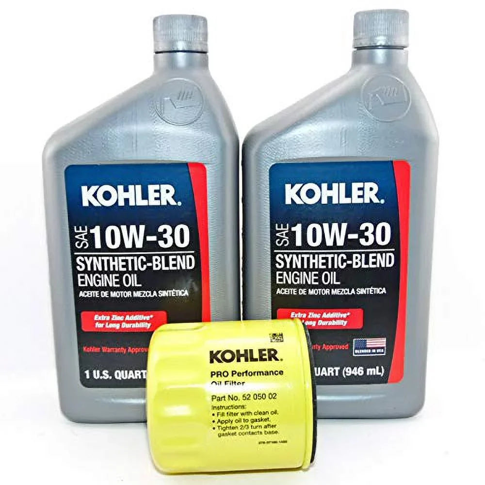 2 PK Kohler Sizeynthetic Blend 10W30 Engine Oil and 52 050 02 Kohler Oil Filter