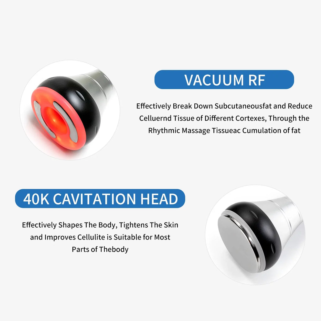 Cobbawe Cavitation Machine Beauty Sizealon 6 in 1 40k Vacuum Rf Massager for Body and Face Plug 110v