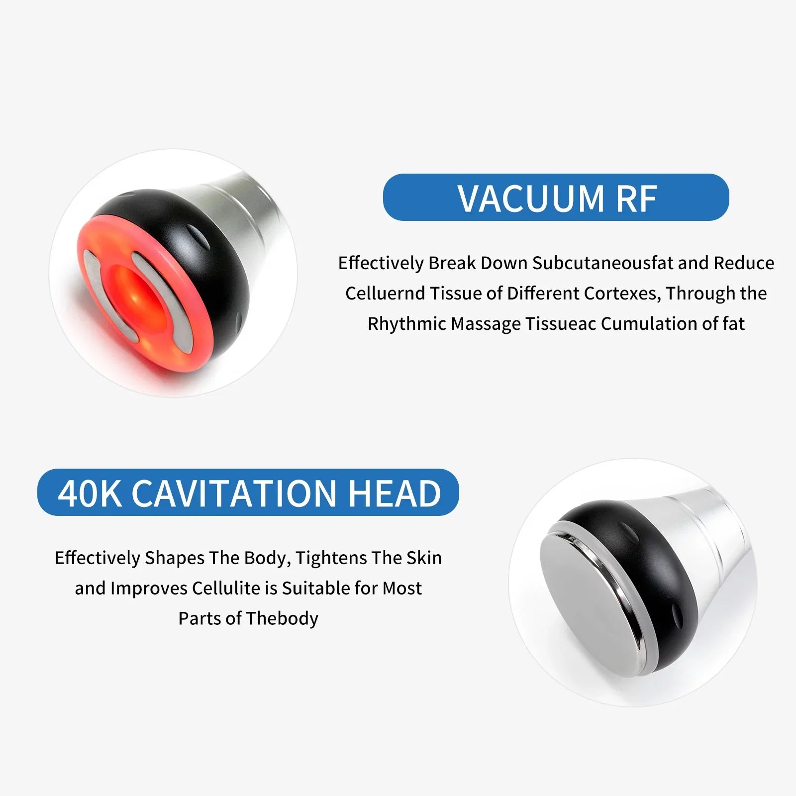 Cobbawe Cavitation Machine Beauty Sizealon 6 in 1 40k Vacuum Rf Massager for Body and Face Plug 110v