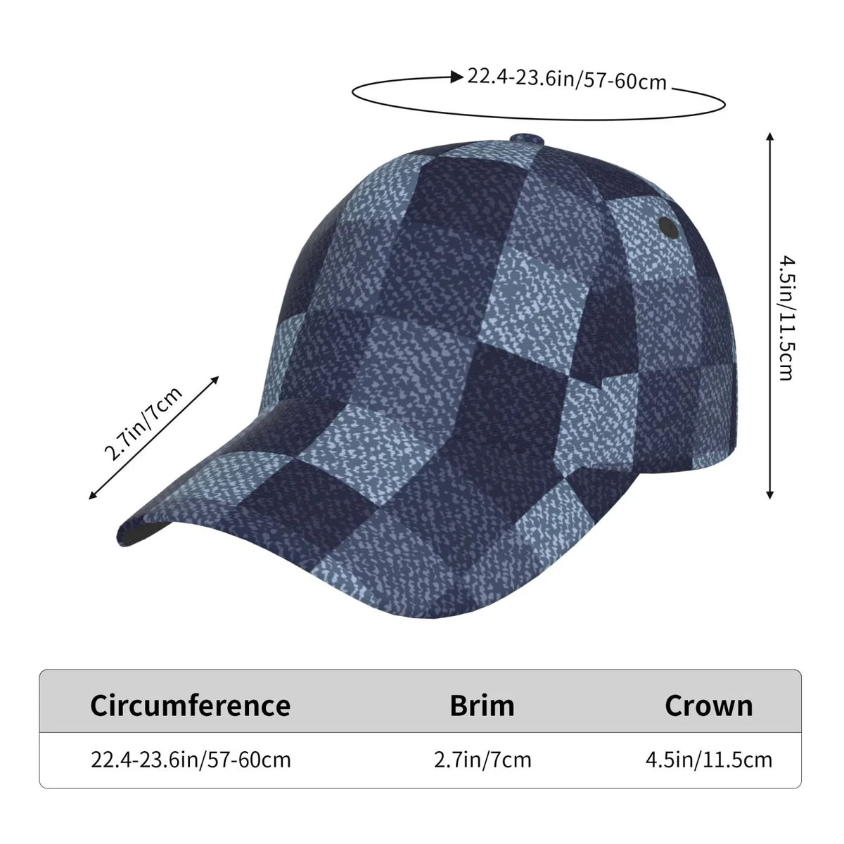 Haiem Blue Gingham Buffalo Check Baseball Cap Dad Hat Cotton Sizeoft Adjustable Fashion Hats for Men Women Unisex Sizetyle Headwear