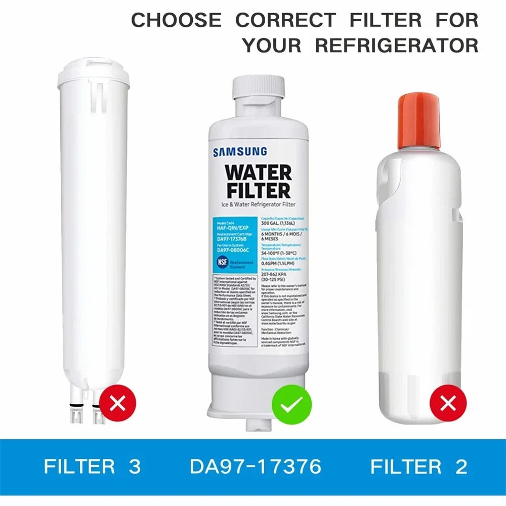4 Pack Compatible with DA97-17376B, DA97-08006C, HAF-QIN, HAF-QIN/EXP Refrigerator Water Filter