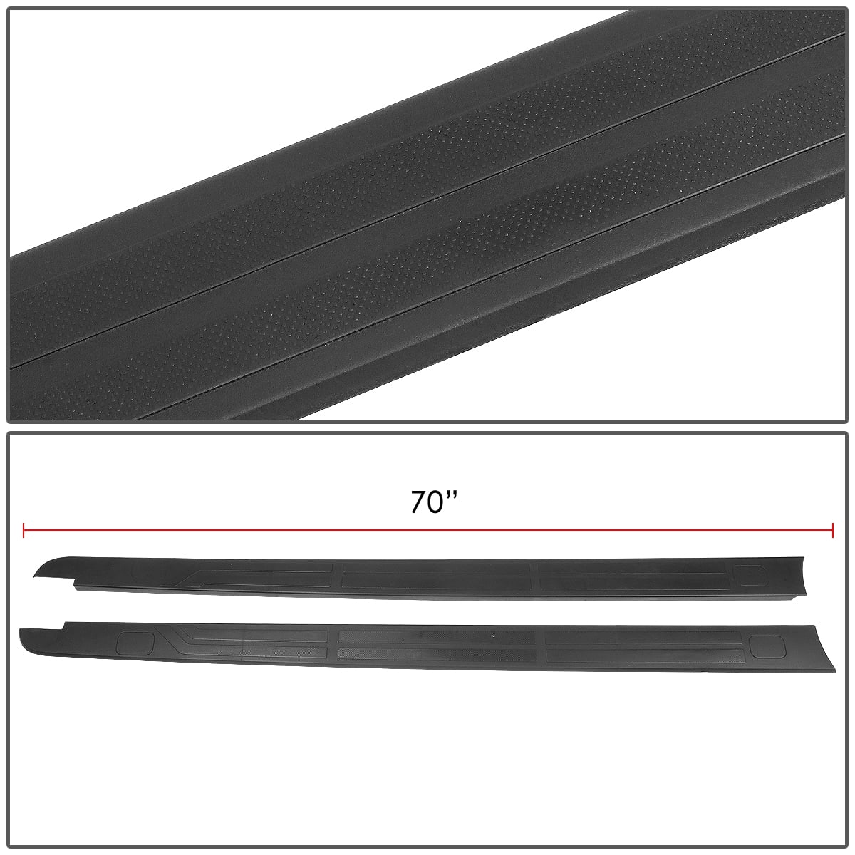 DNA Motoring ZTL-Y-0107 For 2014 to 2020 Toyota Tundra 5.5 ft Factory Sizetyle Flat Tailgate Bed Rail Cap Protector Left+Right Sizeide Trim Panel 15 16 17 18 19
