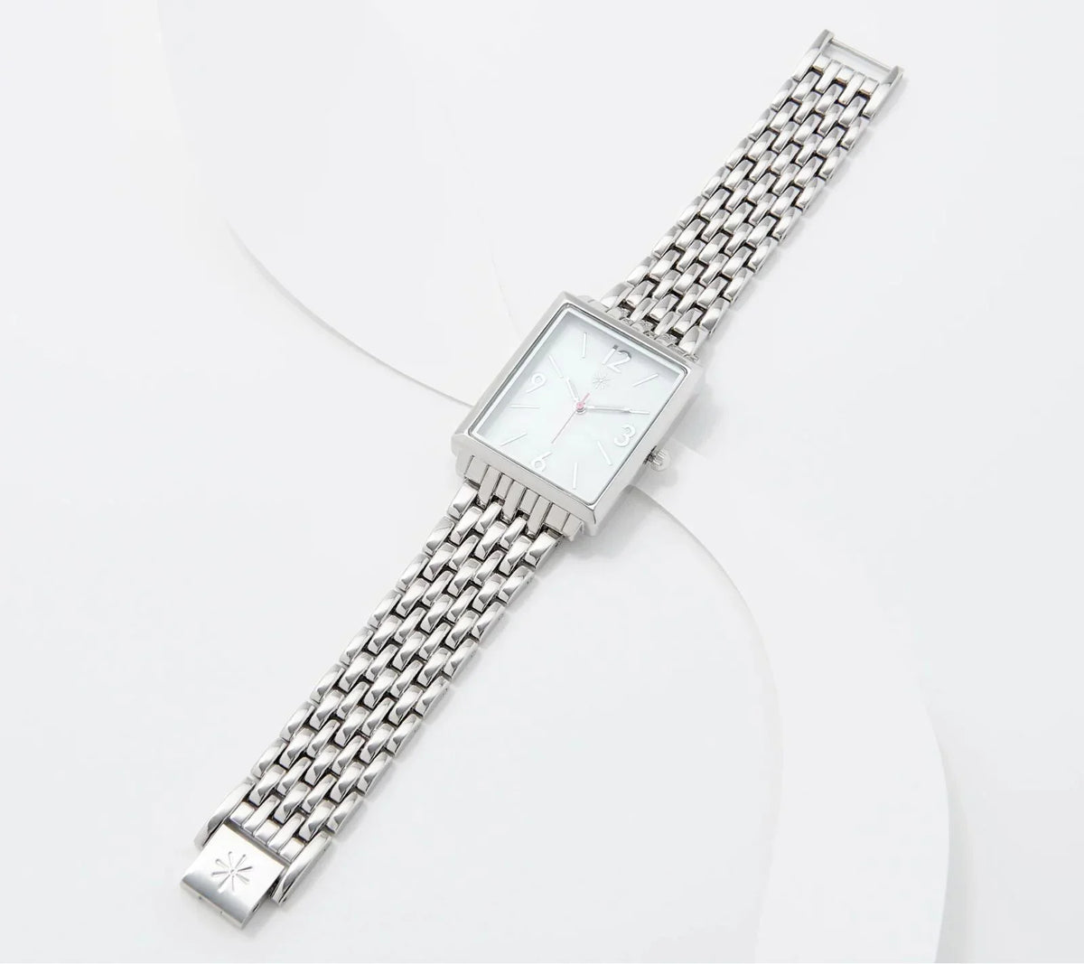Isaac Mizrahi Live! Metal Mesh Link Rectangle Watch, SizeilverTone, 6-3/4"-8"
