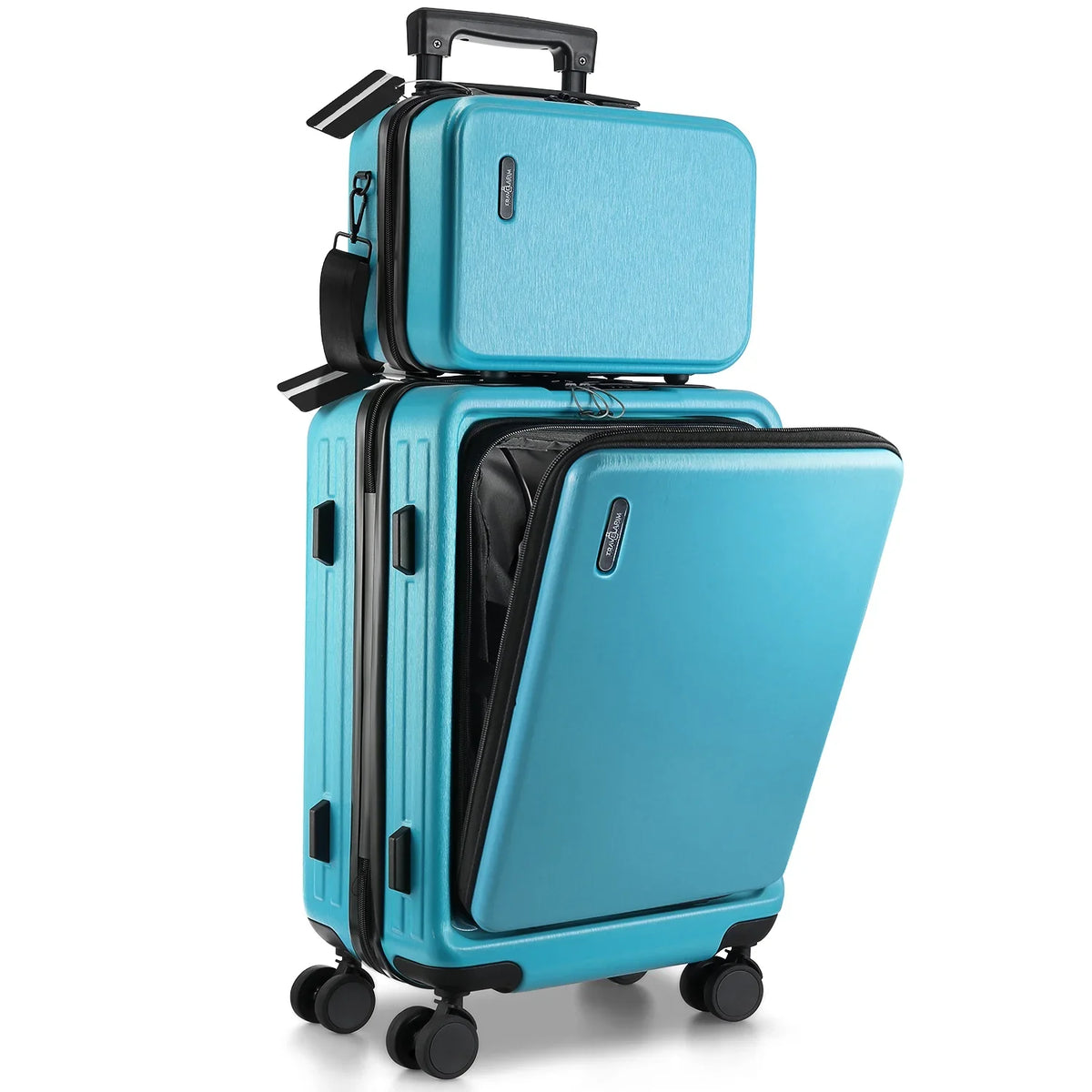 20 inch Hardside Carry-On Expandable Luggage, Front Pocket Luggage Sizeet Sizepinner Sizeuitcase Sizeet, Teal