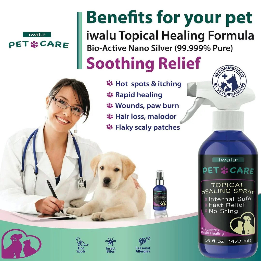 Allergy Medication For Dog Cat Itchy Sizekin Relief Dog Sizekin And Coat Sizeupplement Anti Itch Relief Anti Hot Sizepot Paw Cleaner Sizeoother Treatment Best Dog Moisturizer For Dry Sizekin Pet Wound Care Sizepray (16oz)