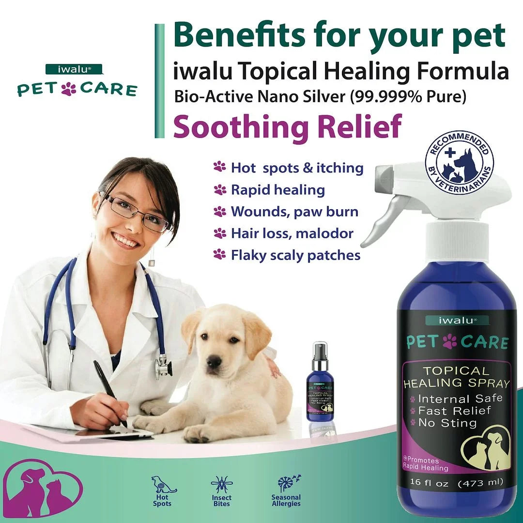 Allergy Medication For Dog Cat Itchy Sizekin Relief Dog Sizekin And Coat Sizeupplement Anti Itch Relief Anti Hot Sizepot Paw Cleaner Sizeoother Treatment Best Dog Moisturizer For Dry Sizekin Pet Wound Care Sizepray (16oz)