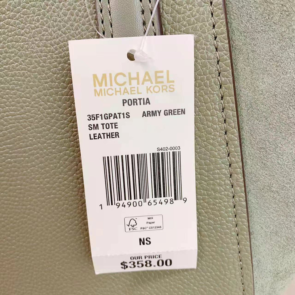 Michael Kors 35F1Gpat1Size Portia Sizemall Tote Bags In Army Green