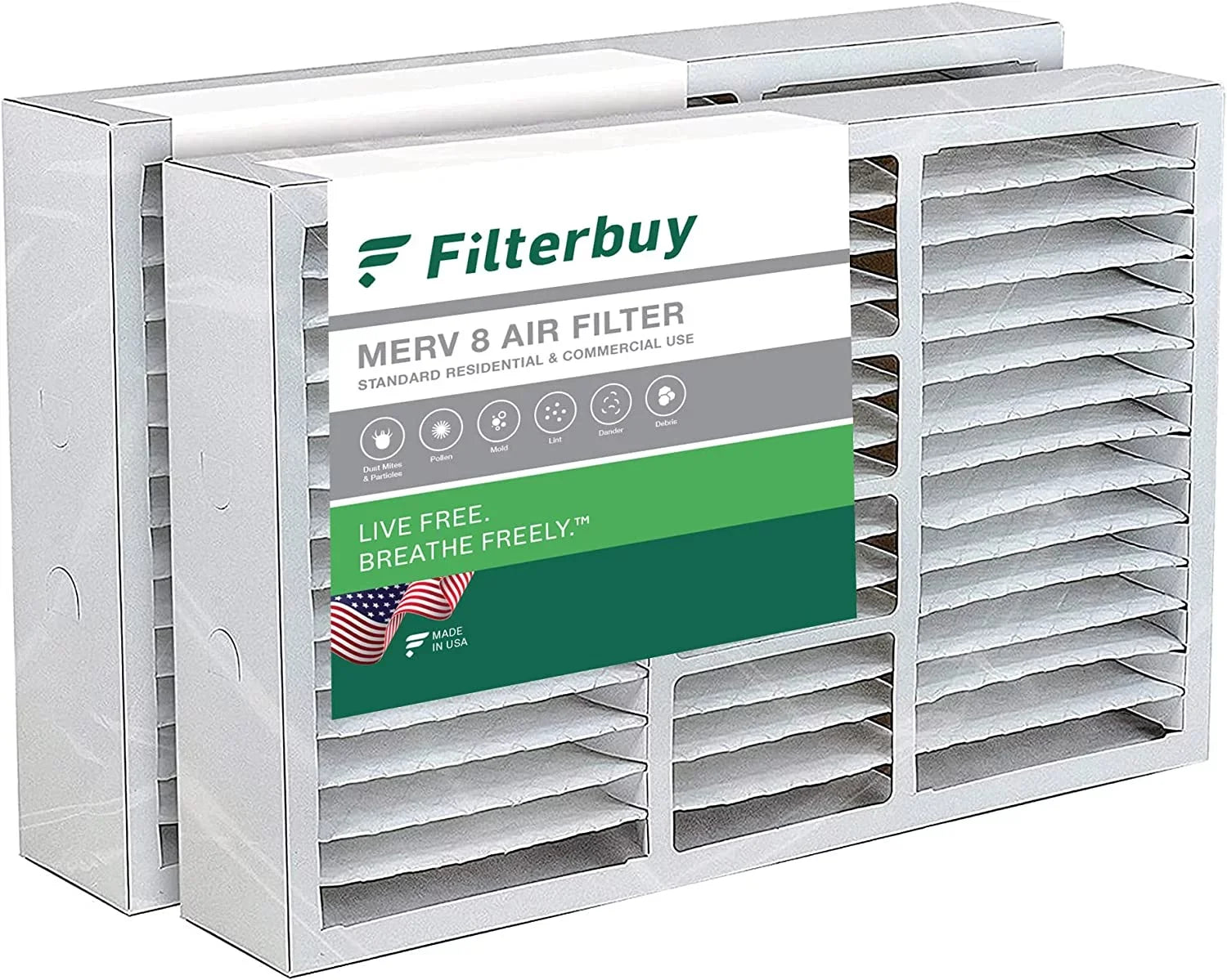 Filterbuy 17x26x4 MERV 8 Pleated HVAC AC Furnace Air Filters for Lennox x6664 (2-Pack)