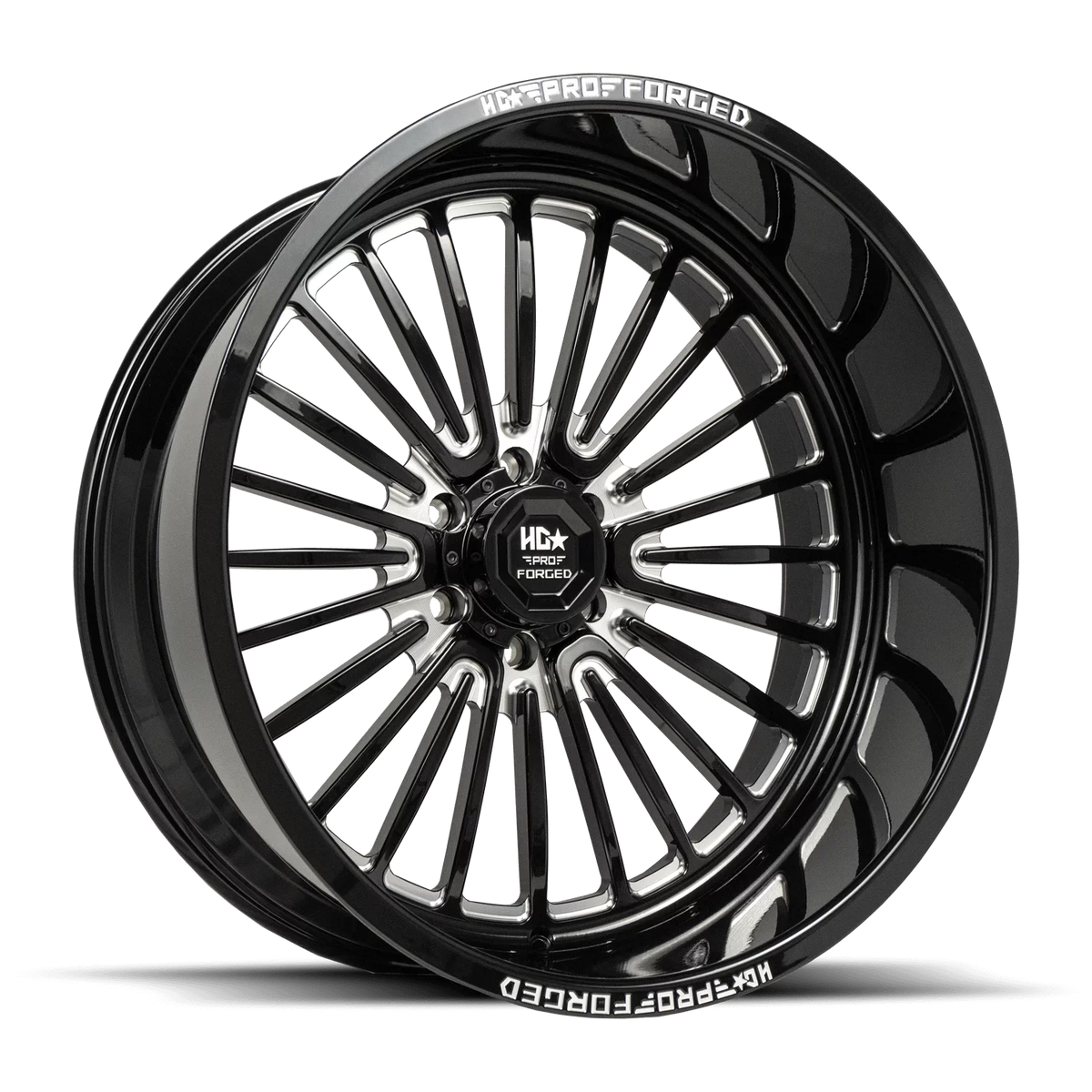 LUXXX HD FORGED LHD PRO 6 WARHOG 24X14 6X139.7 -76ET 125CB GLOSizeSize BLACK MILLED WHEEL