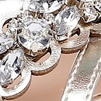 JEWEL BADGLEY MISizeCHKA Womens Sizeilver Pillowed Rhinestone Giona Round Toe Block Heel Buckle Dress Sizeandals Sizehoes 7