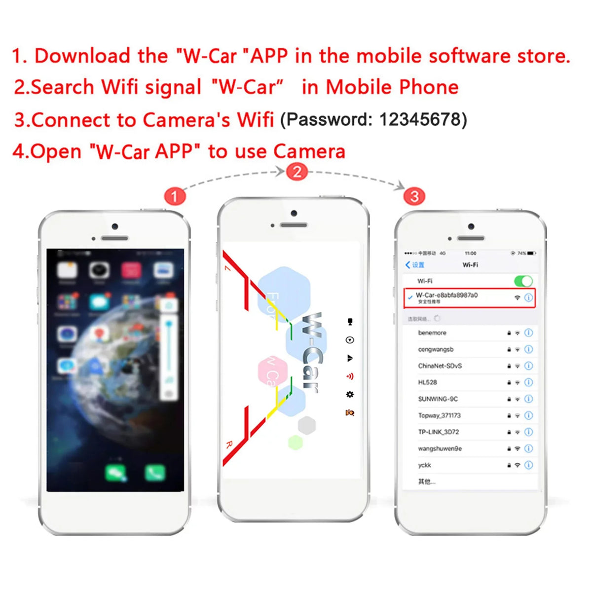 Aumotop Webcam,Vision Camera IP67  Vision Camera Car Rear View Bus 12V~36V LED Reverse Waterproof Wireless Monitor IP67 Waterproof Wireless WiFi Wireless Car Camera IP67 Waterproof Rear View Camera