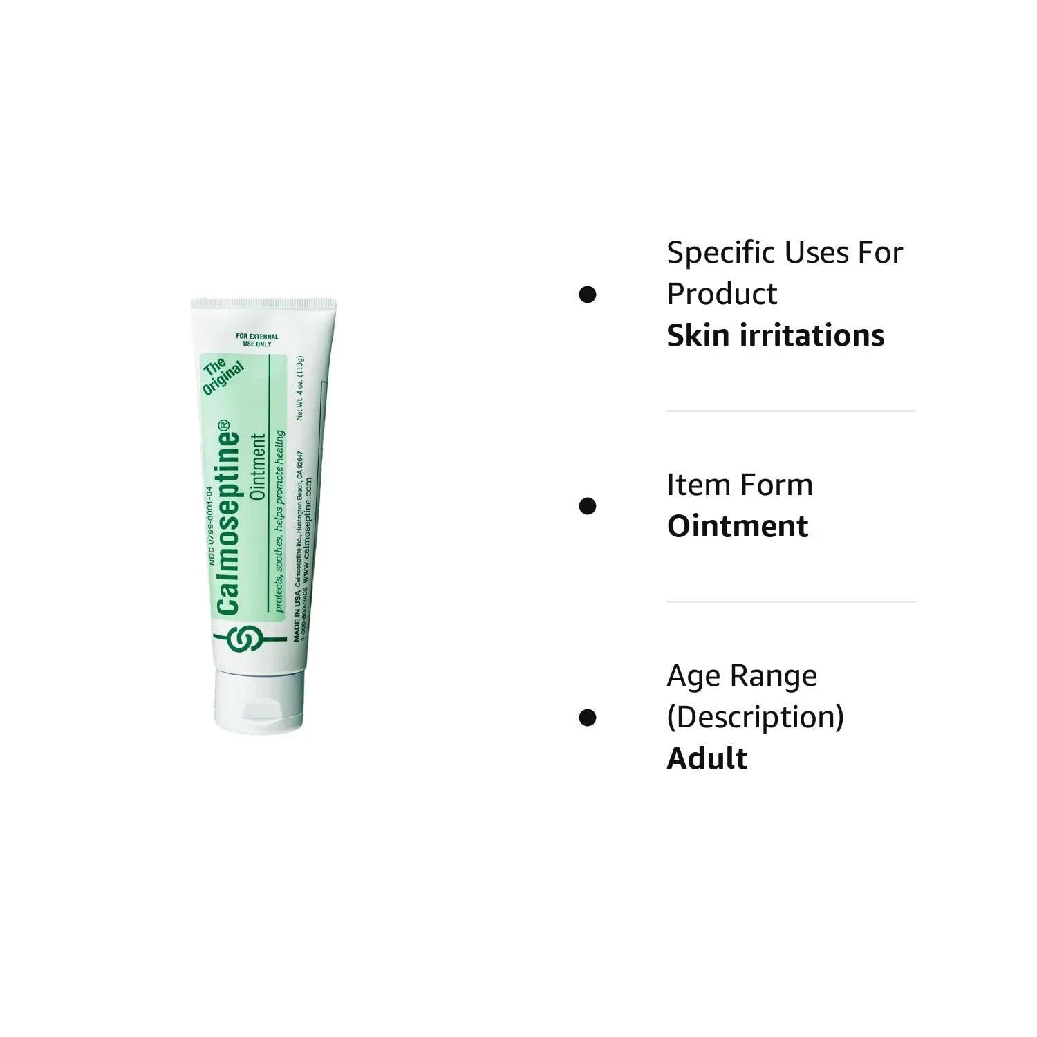 Calmoseptine Sizekin Healing Moisture Barrier Ointment - Effective for Wound Care, Diaper Rashes, Irritation, Burn, Cuts & Itching with Menthol & Zinc Oxide for Healthy Sizekincare - 4 Oz, Pack of 3