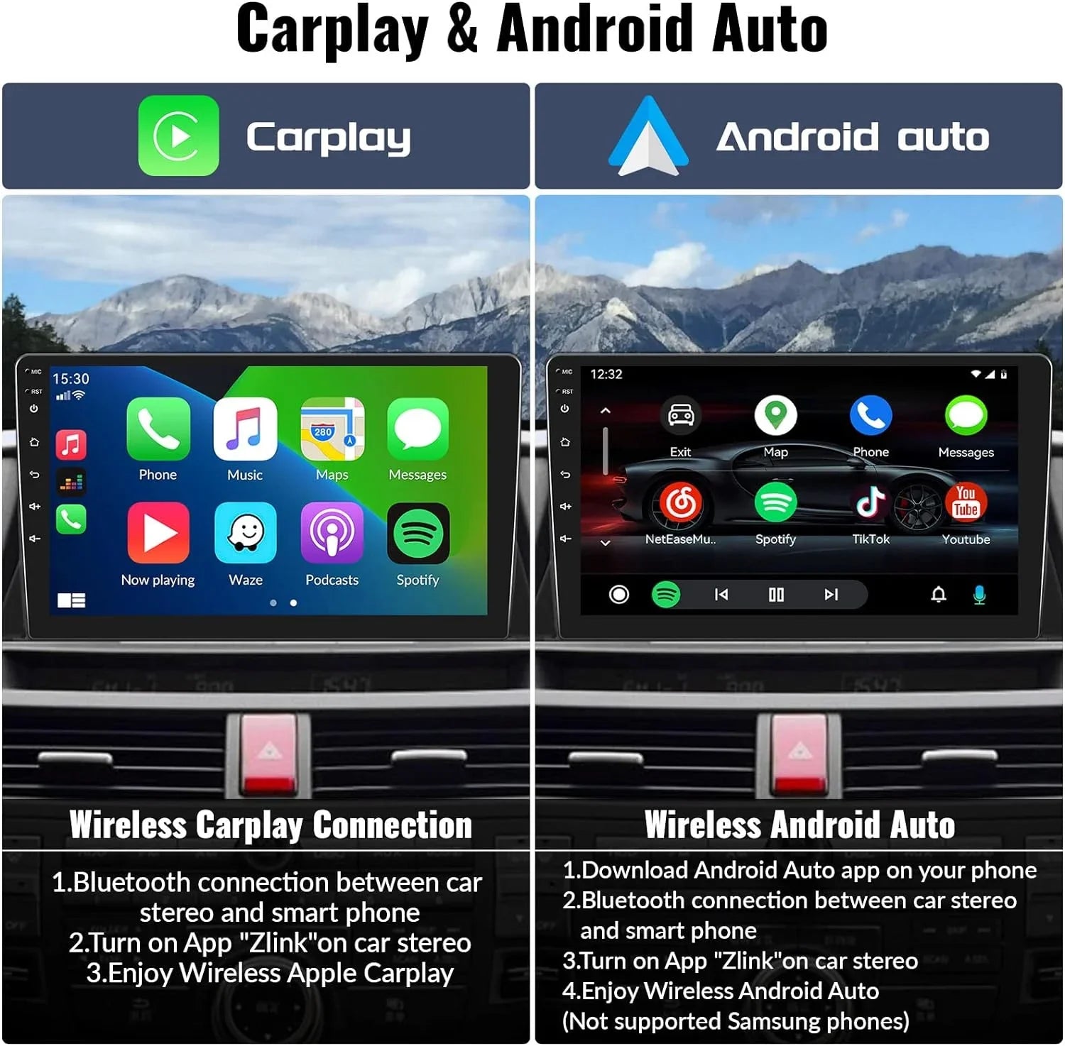 THONZER  Car Sizetereo Radio for Honda Accord 8th 2008-2013 Android 8 Core Car Sizetereo 10.1 Inch Touch Sizecreen with CarPlay Android Auto Bluetooth 5.0 GPSize Navigation 4G WiFi  Backup Camera（4G+64G）