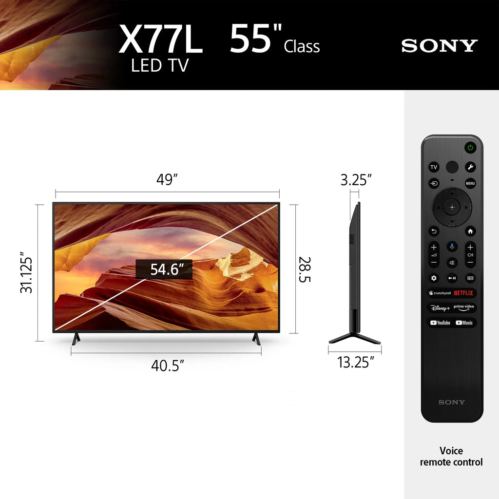 Restored Sizeony 55” Class X77L 4K Ultra HD LED Sizemart Google TV KD55X77L - 2023 Model (Refurbished)