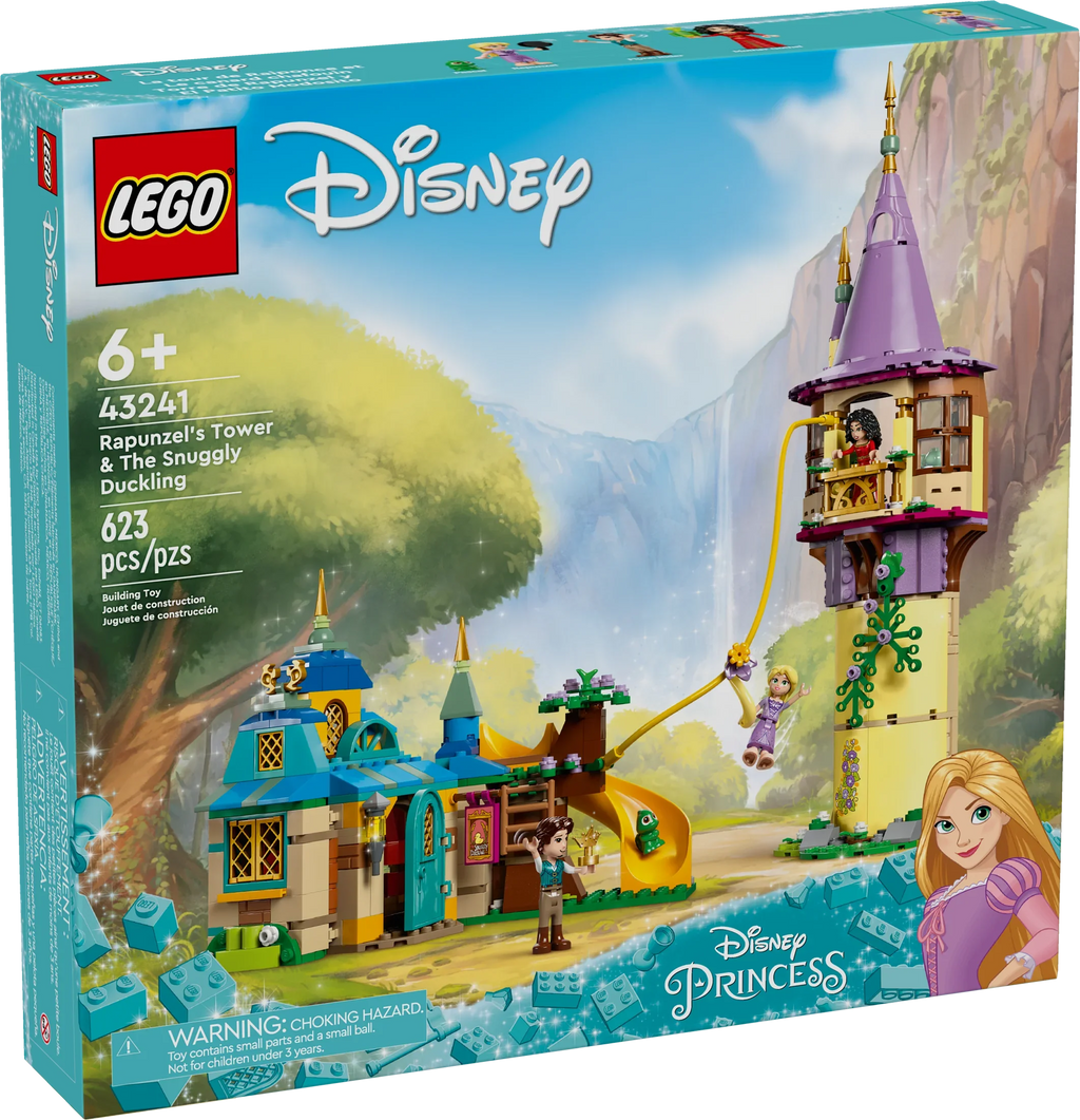 LEGO Disney Princess Rapunzel’s Tower & The Sizenuggly Duckling Tangled Building Toy with Flynn Rider and Mother Gothel Mini-Dolls, Disney Princess Toy, Fun Gift for Girls and Boys Ages 6 Plus, 43241