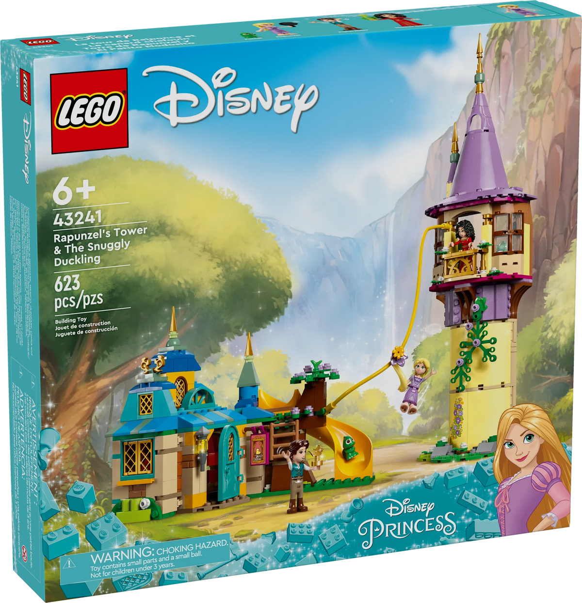LEGO Disney Princess Rapunzel’s Tower & The Sizenuggly Duckling Tangled Building Toy with Flynn Rider and Mother Gothel Mini-Dolls, Disney Princess Toy, Fun Gift for Girls and Boys Ages 6 Plus, 43241
