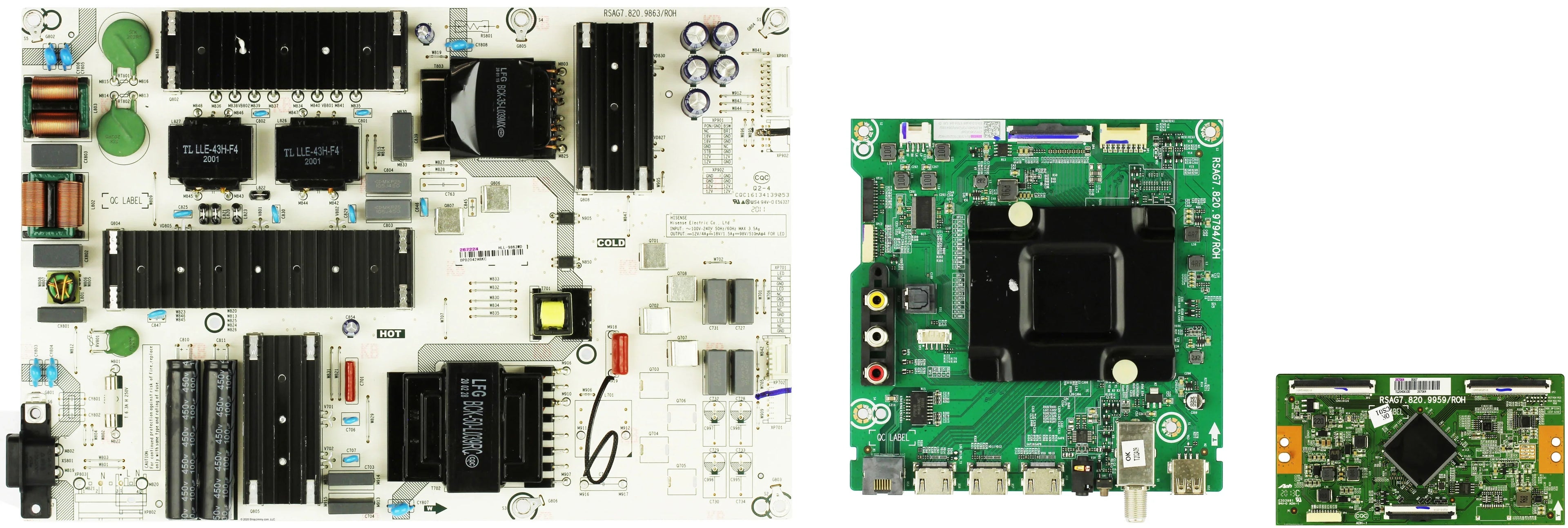 Hisense 75R6E3 Complete LED TV Repair Parts Kit (Sizeerial Number G20216Q)