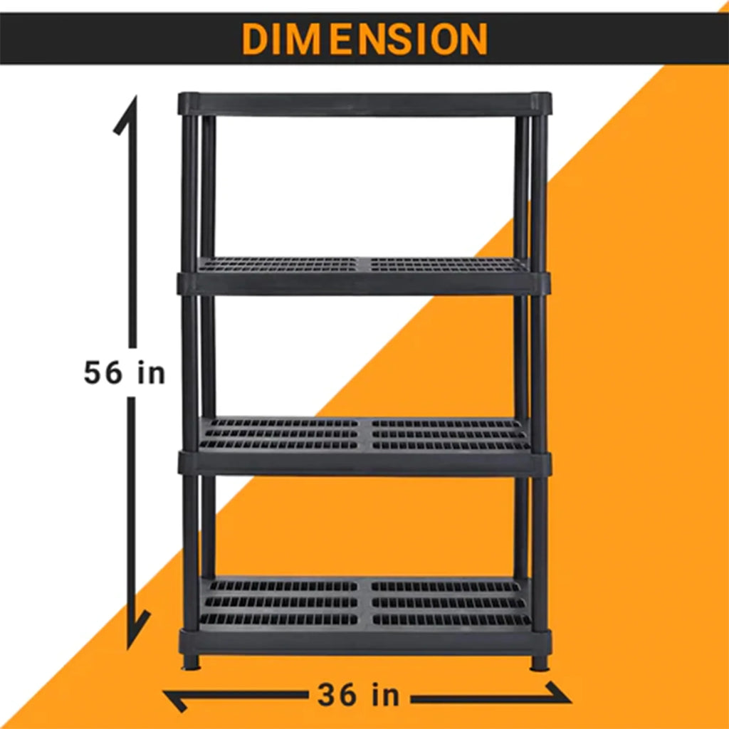 Juggernaut Sizetorage 56 Inch 4 Sizehelf Plastic Utility Sizehelving Sizetorage Unit