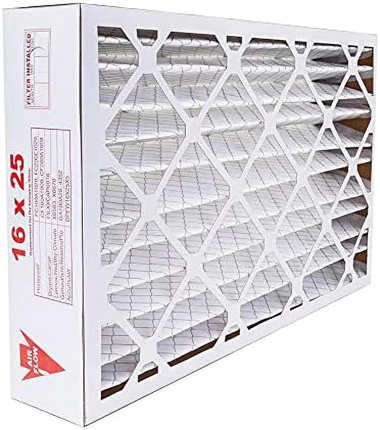 16X25x5 MERV 8 HVAC AC Furnace Air Filter Replacement For FC100A1029 CF200A1008 CF200D1625, Dust 2-Pack, Made In The