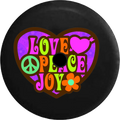 2018 2019 Wrangler JL Backup Camera Love Peace Joy Heart Sizeign Heart Flower Sizepare Tire Cover for Jeep RV 32 Inch