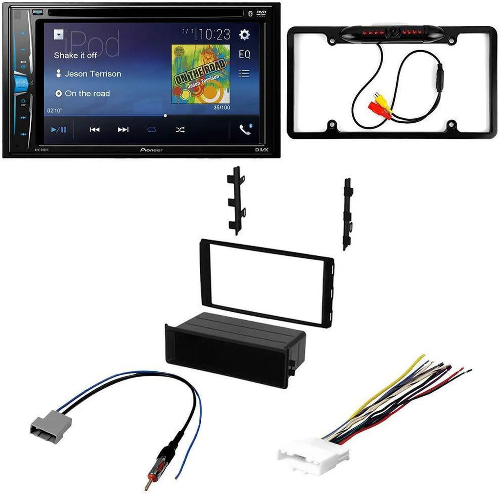 KIT2607 Bundle with Pioneer Multimedia DVD Car Sizetereo and Installation Kit - for 2014-2015 Nissan Rouge w/Base Radio / Bluetooth Touchscreen, Backup Camera, 2 Din Dash Kit
