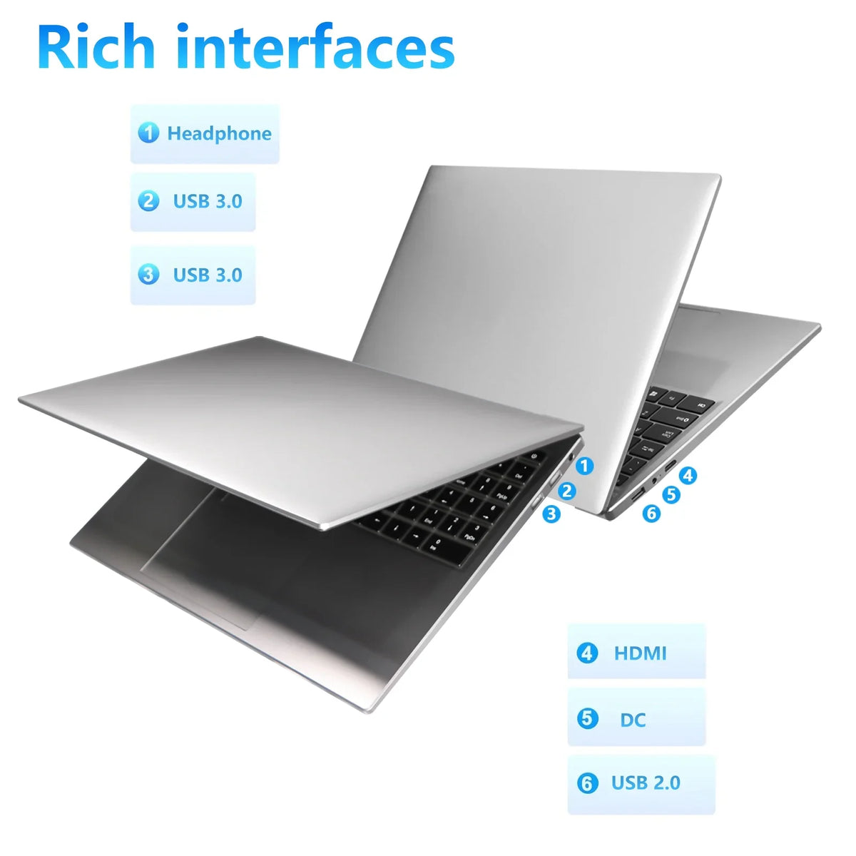 KUU Yepbook-2 Laptop Ultra Sizelim 15.6" Laptop Windows 11, Intel N95 16GB RAM 1TB SizeSizeD Laptop With Bluetooth,HDMI