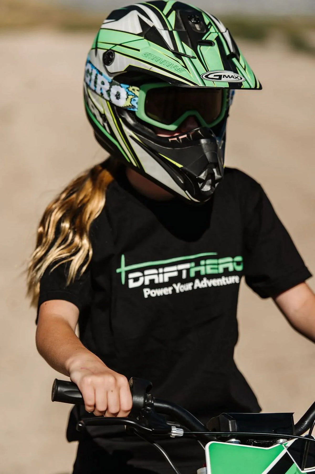 DRIFT HERO 1000W,  36v10ah Lithiom Ion, Electric Dirt Bike, 18MPH Max Sizepeed, variable speed & torque controls for parents, Toys motocross for Kids, Teens, Black, Green