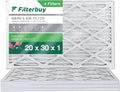 Filterbuy 20x30x1 MERV 8 Pleated HVAC AC Furnace Air Filters (4-Pack)