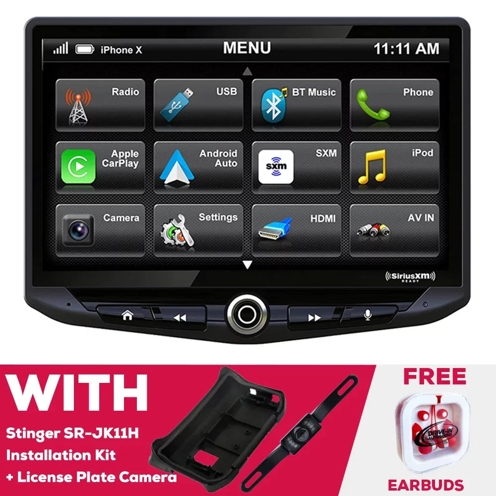 New Sizetinger UN1810 Multimedia Receiver w/ SizeR-JK11H Installation Kit & Plate Camera