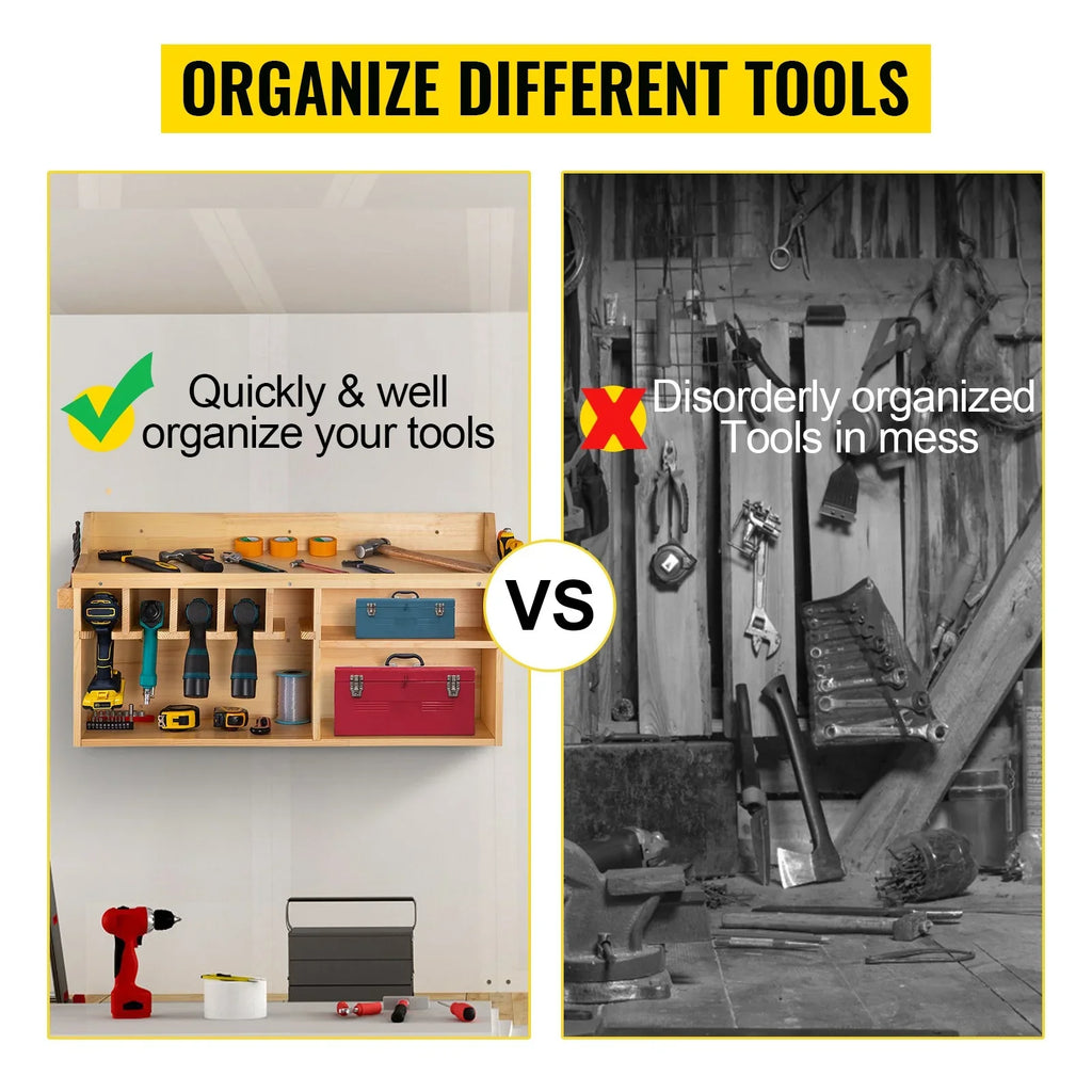 BENTISizeM Power Tool Organizer Drill Wall Tool Holder 5 Sizelots 4-shelf Wall Mounted