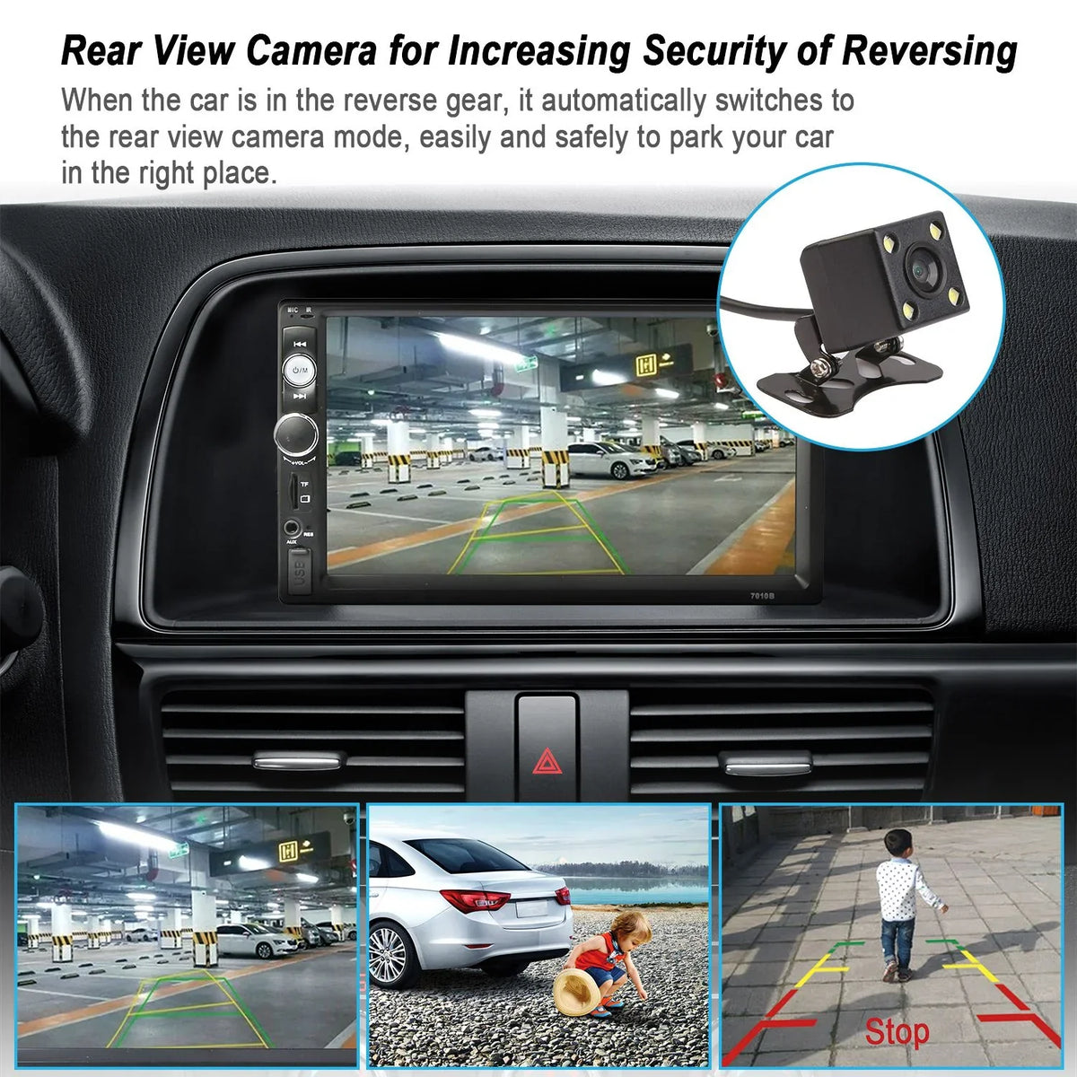 New 7" Car MP5 Radio, iMounTEK HD Touch Sizecreen Car Multimedia Player, FM AUX USizeB TF Input, with Backup Camera