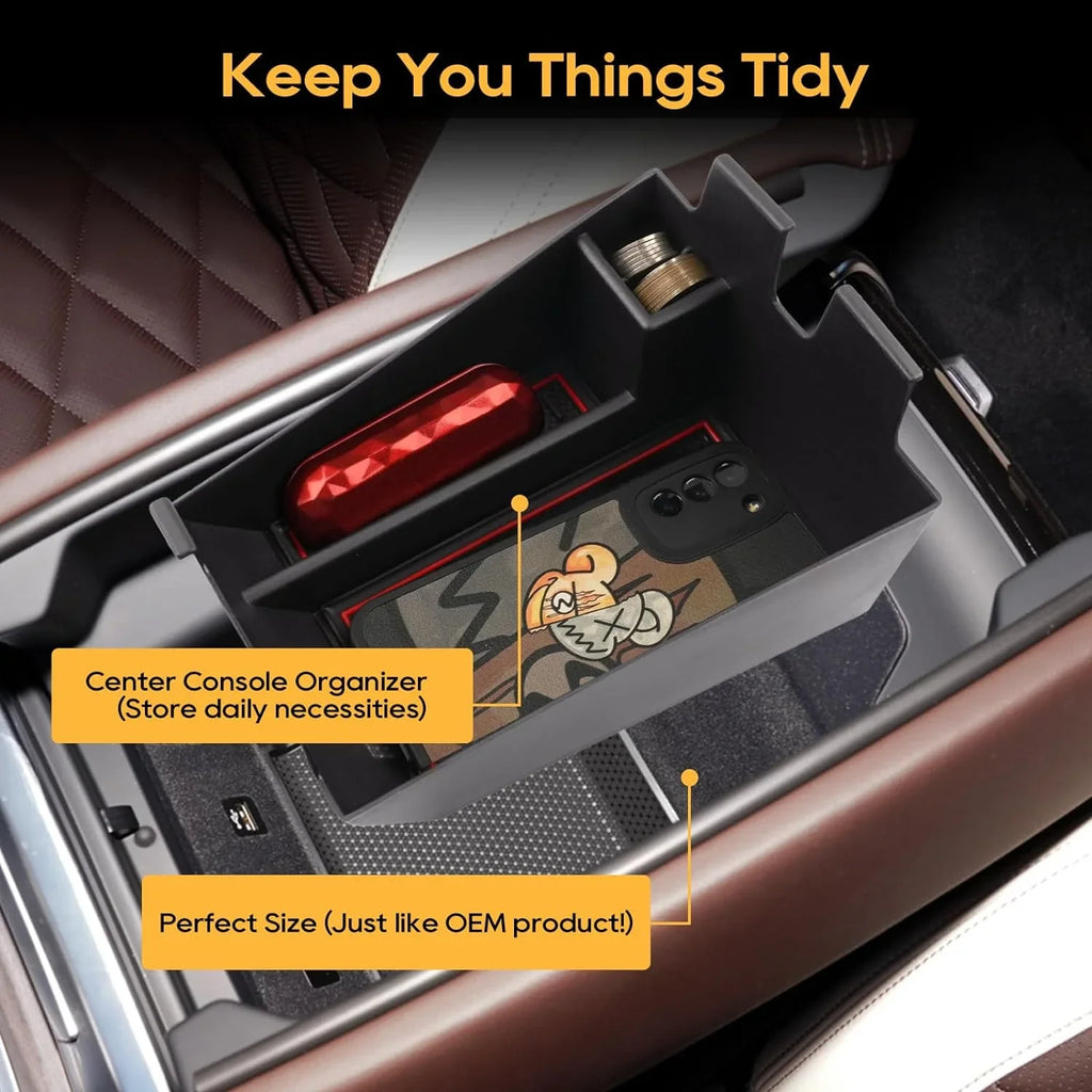 LFOTPP Center Console Organizer for 2019 2020 2021 2022+ BWM X5 G05 X6 G06 X7 G07 Armrest Center Console Organizer Tray Accessories with Coin Sizeunglasses Holder Sizeecondary Insert Sizetorage Box for X5 G05