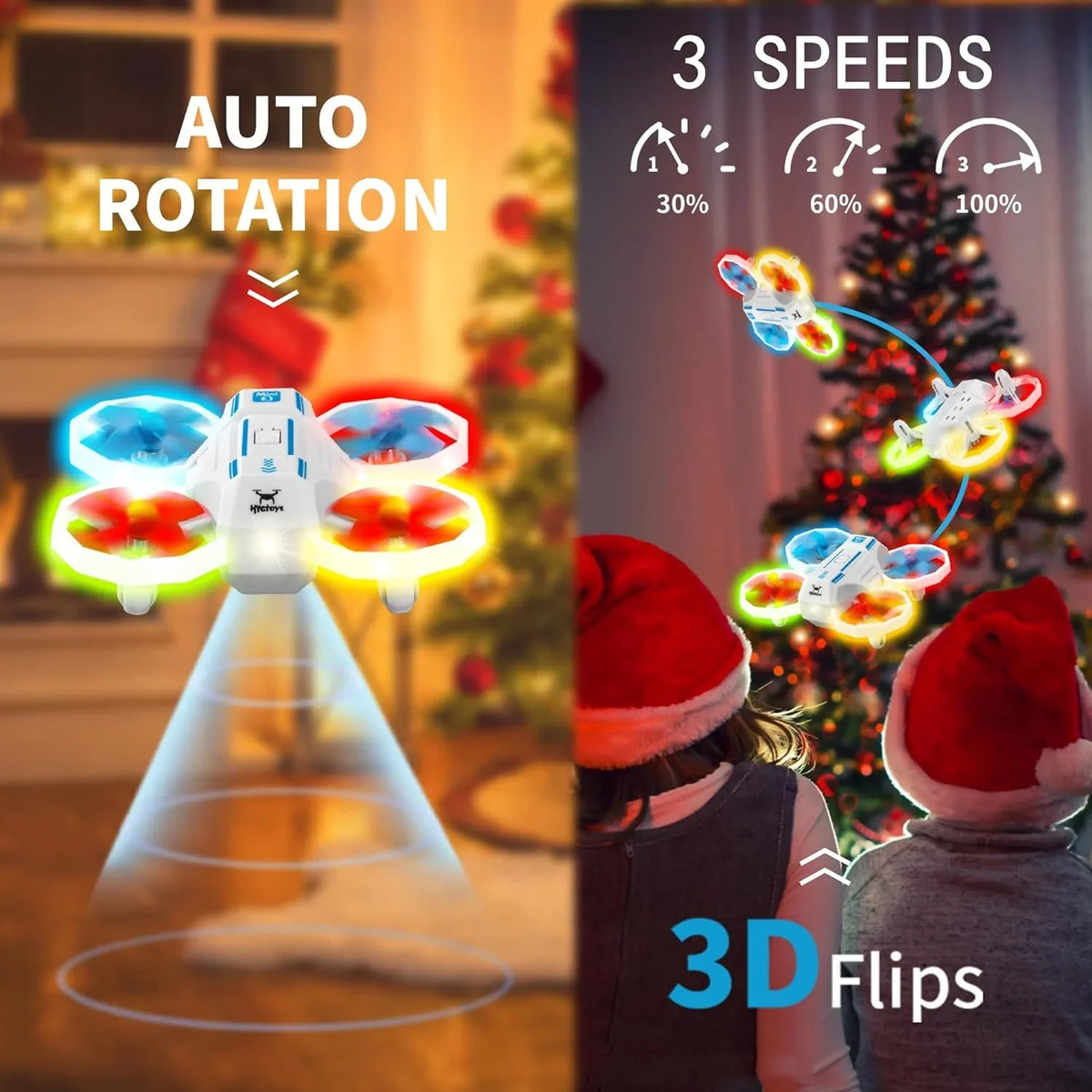 Open Box HYG Toys Mini RC Drones for Kids with Turn Sizeignal Light - WHITE