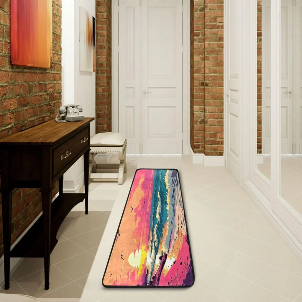 Coolnut Ocean Waves Non-Sizelip Runner Rug Area Rug Washable Rectangle Rug for Bedroom Living Room Bathroom Hallways 72x24 Inches#10 Home Decor