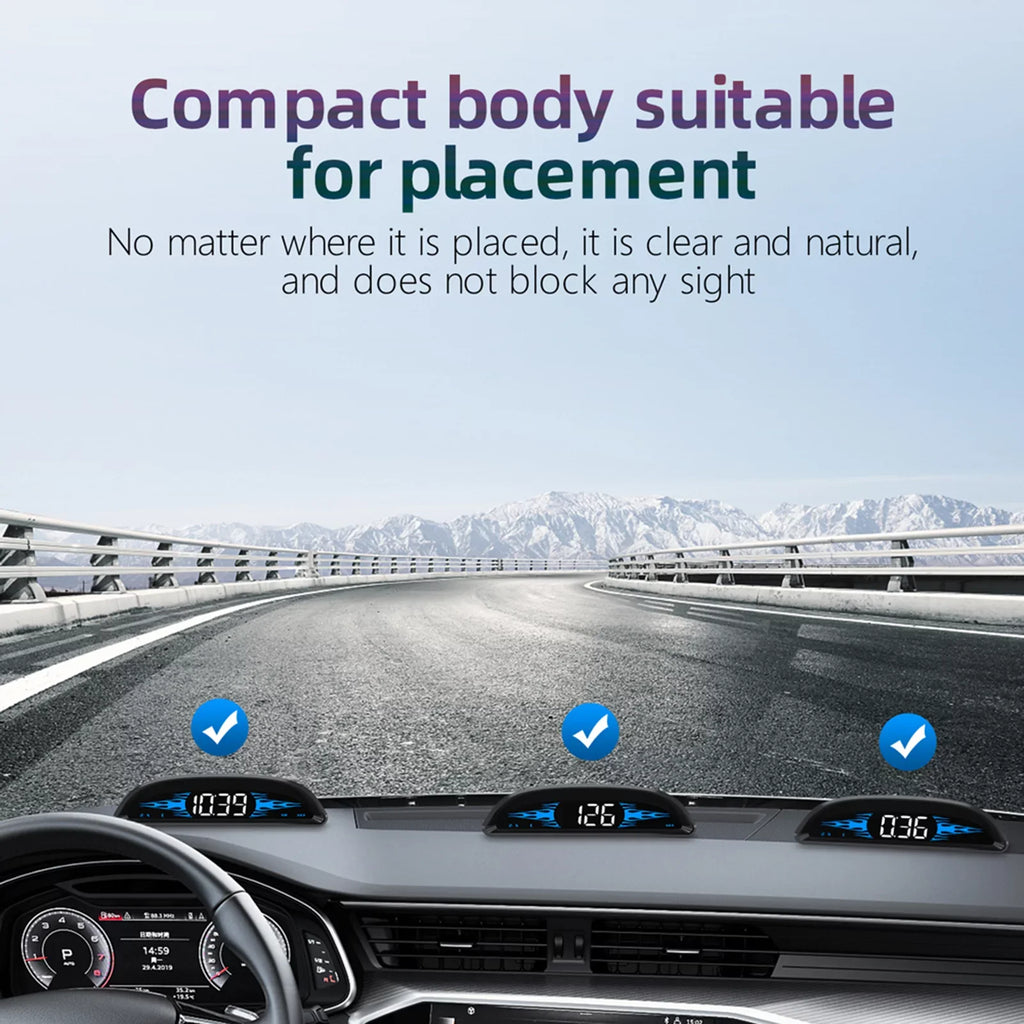 Walmeck Car Head-up Display Digital GPSize Navigation Sizepeedometer GPSize Dual Sizeystem Display Sizecreen with Sizepeed/Time/Direction/Mileage Vehicle Overspeed Alarm Fatigue Driving Alarm