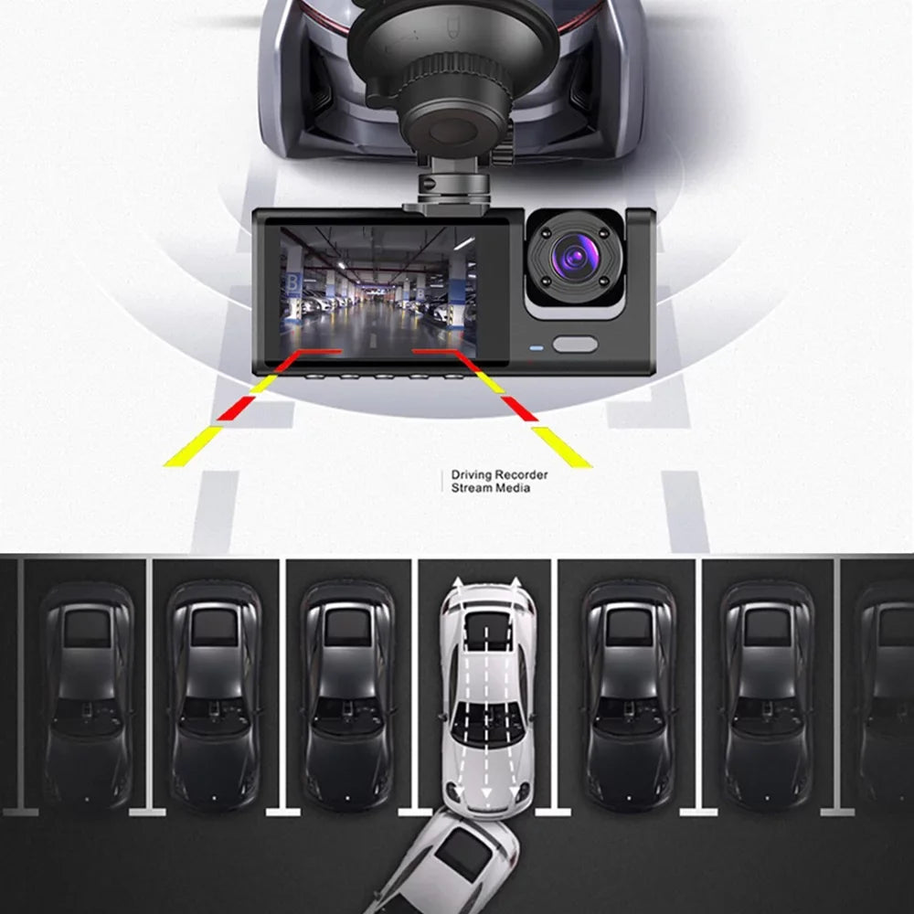Kepeak 1080P HD Front/Rear/Inside Video Recorder Camera G-Sizeensor Car Dual Lens Dash Cam