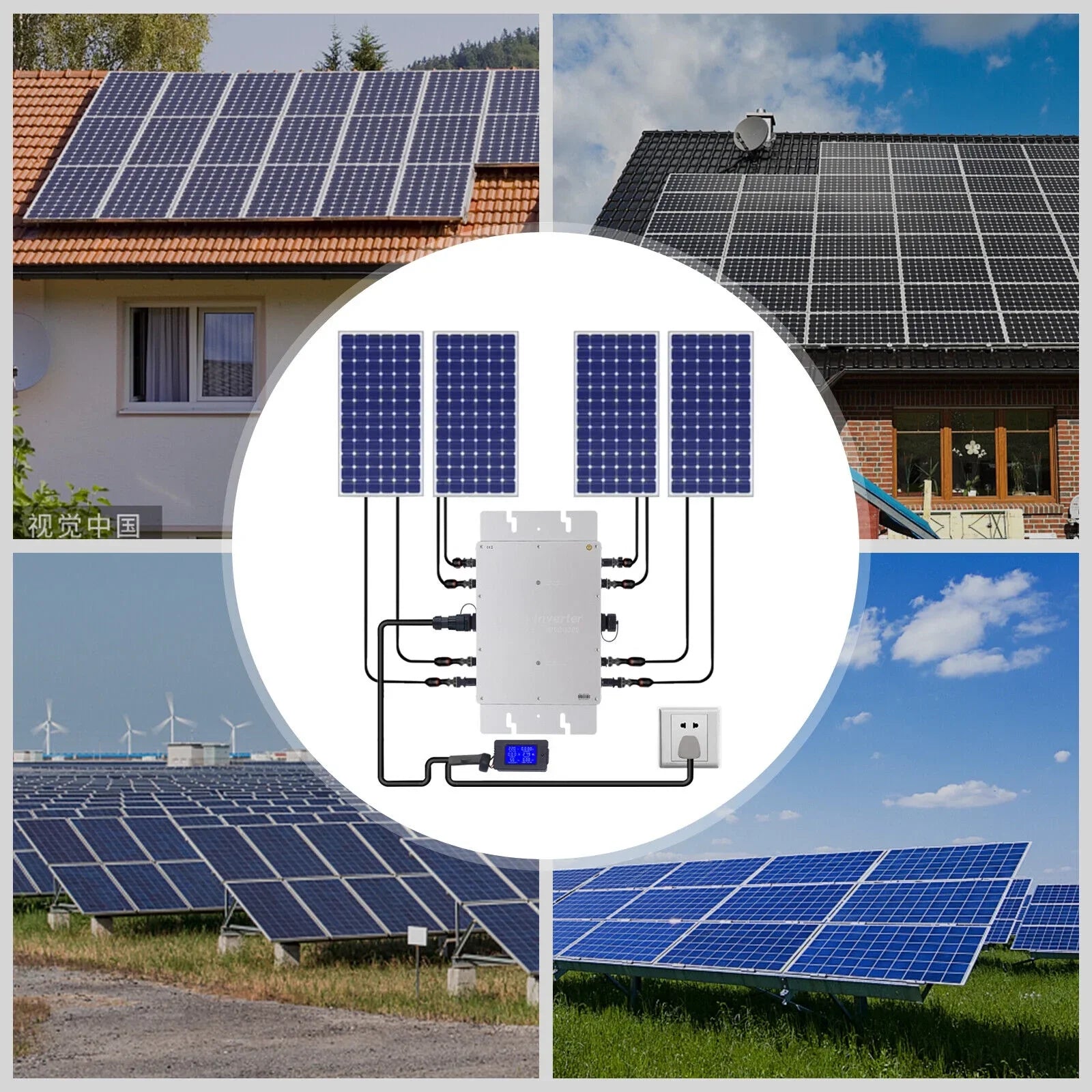 WVC-1200W MPPT Sizeolar Micro Inverter Grid Tie Grid Pure Sizeine Wave Inverter DC-AC