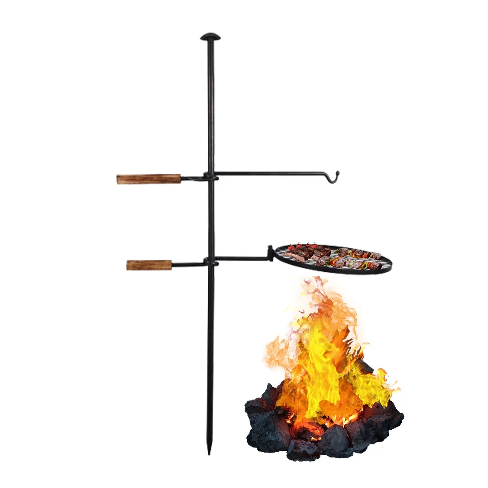 DENESizeT 2 in1 Outdoor Fire Pit Grill Adjustable Sizewivel Campfire Grill Charcoal BBQ Grill