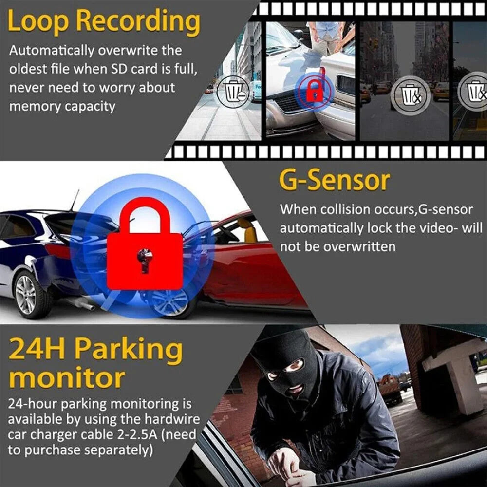 Dash Cam 170&deg; WiFi  Cam Recorder - 1080P HD Car Camera