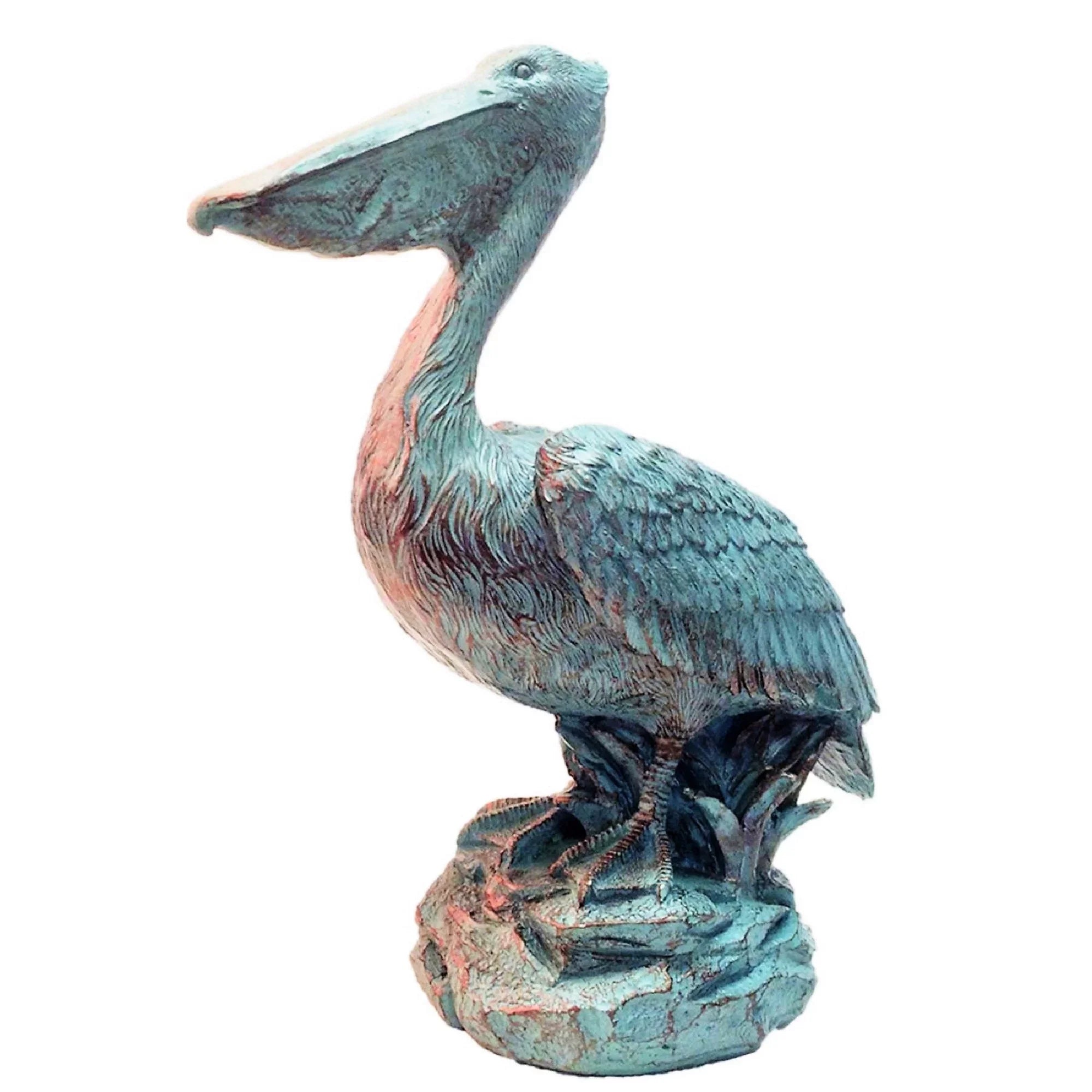 Homestyles 20 in. Bronze Patina Pelican on Coastal Rock Nautical Beach Sizetatue