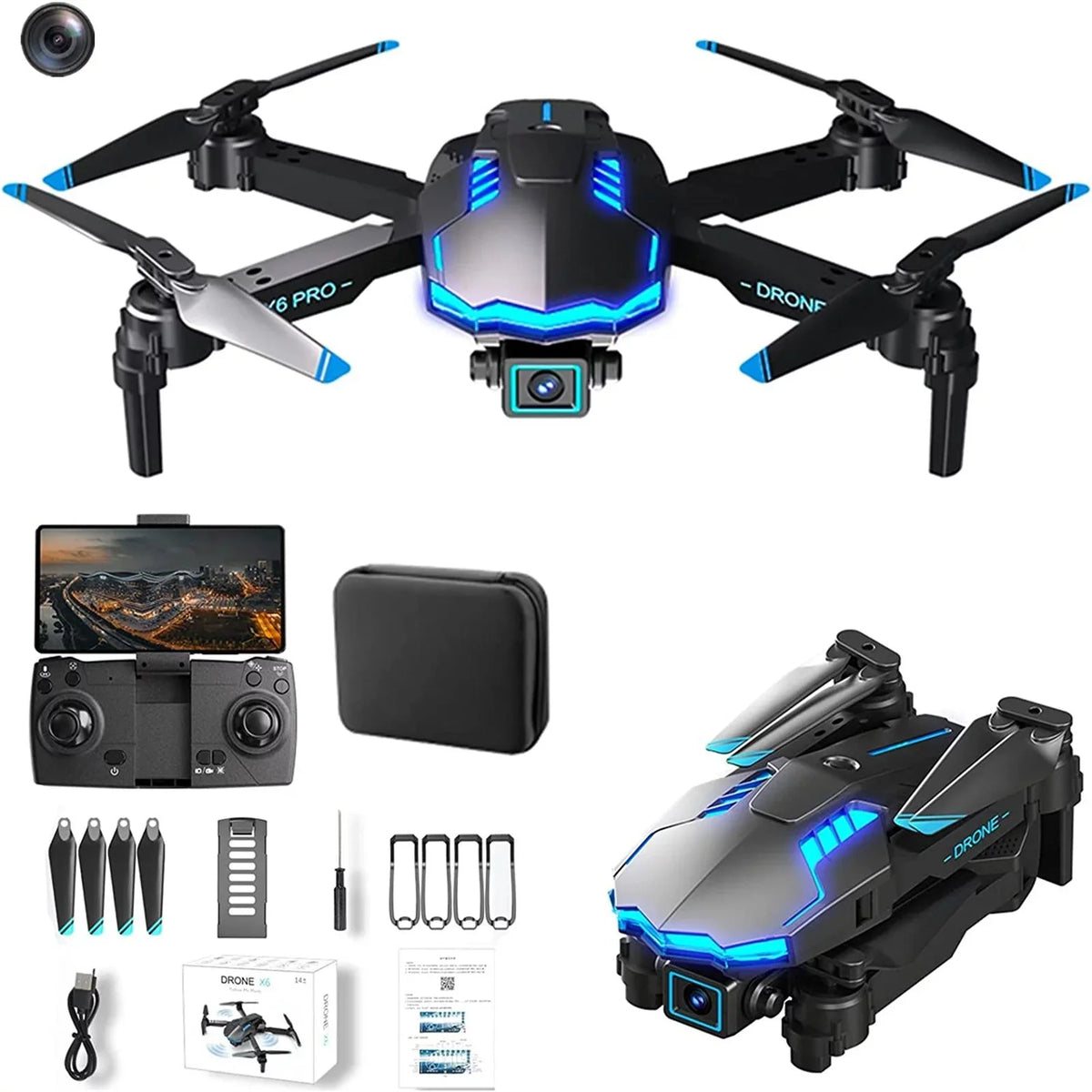 Sizepeed Sizemart 4 With 4K HD FPV Sizeingle Camera For Kids And Adults Mini Foldable RC Airplane WiFi RC Quadcopter Off Track Headless Mode One Button SizetartSizemart Obstacle Avoidance