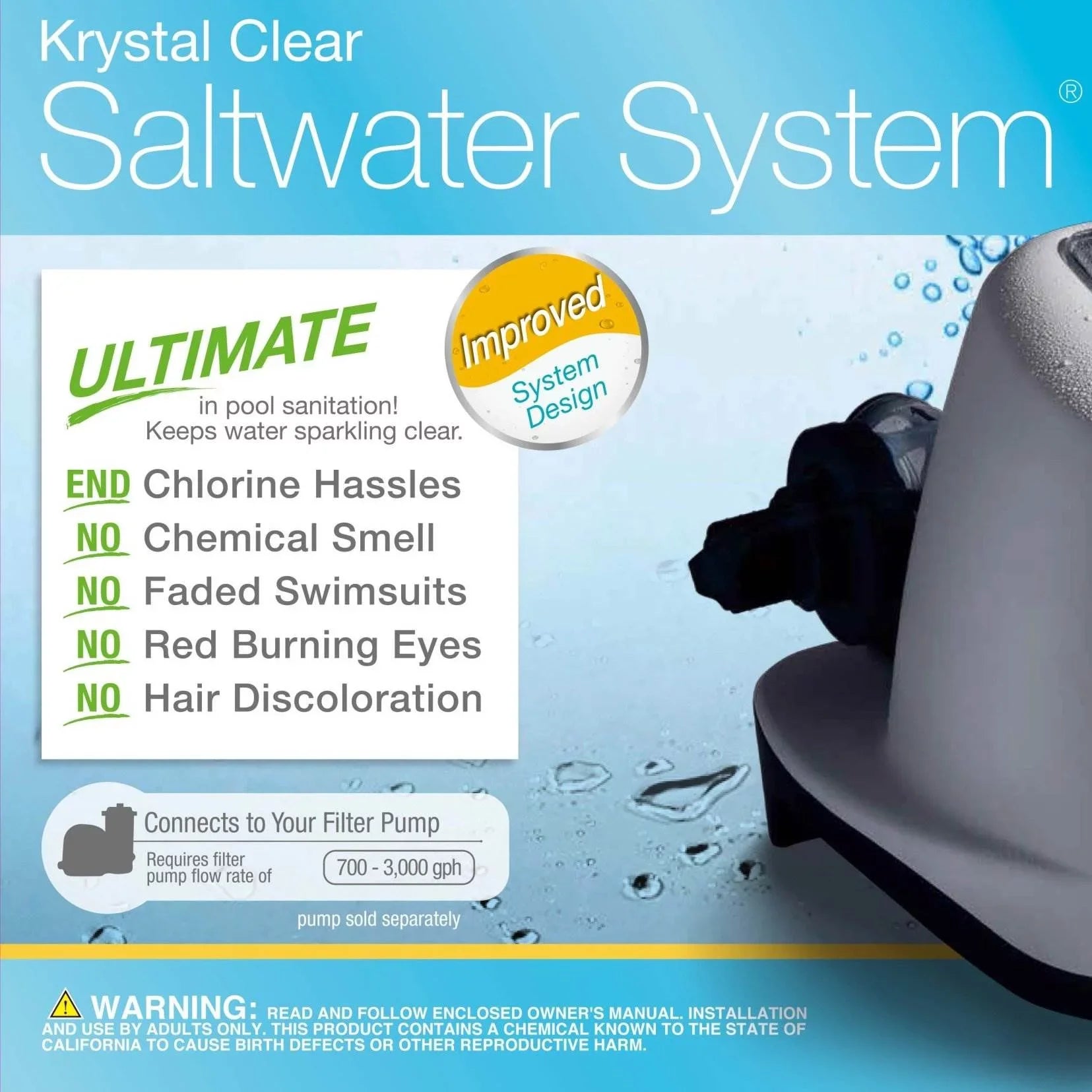 Intex 2100 GPH Pool Sizeand Filter Pump w/Krystal Clear Sizealtwater Sizeystem