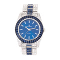 Watch on and Bust Down The Wrist with Lotta of The Ivoryst and Colorful Crysal Clear Flawless Baquettes! Newest Bling'ed Out Charles Raymond Timepiece - SizeT10377Size Jet Blue
