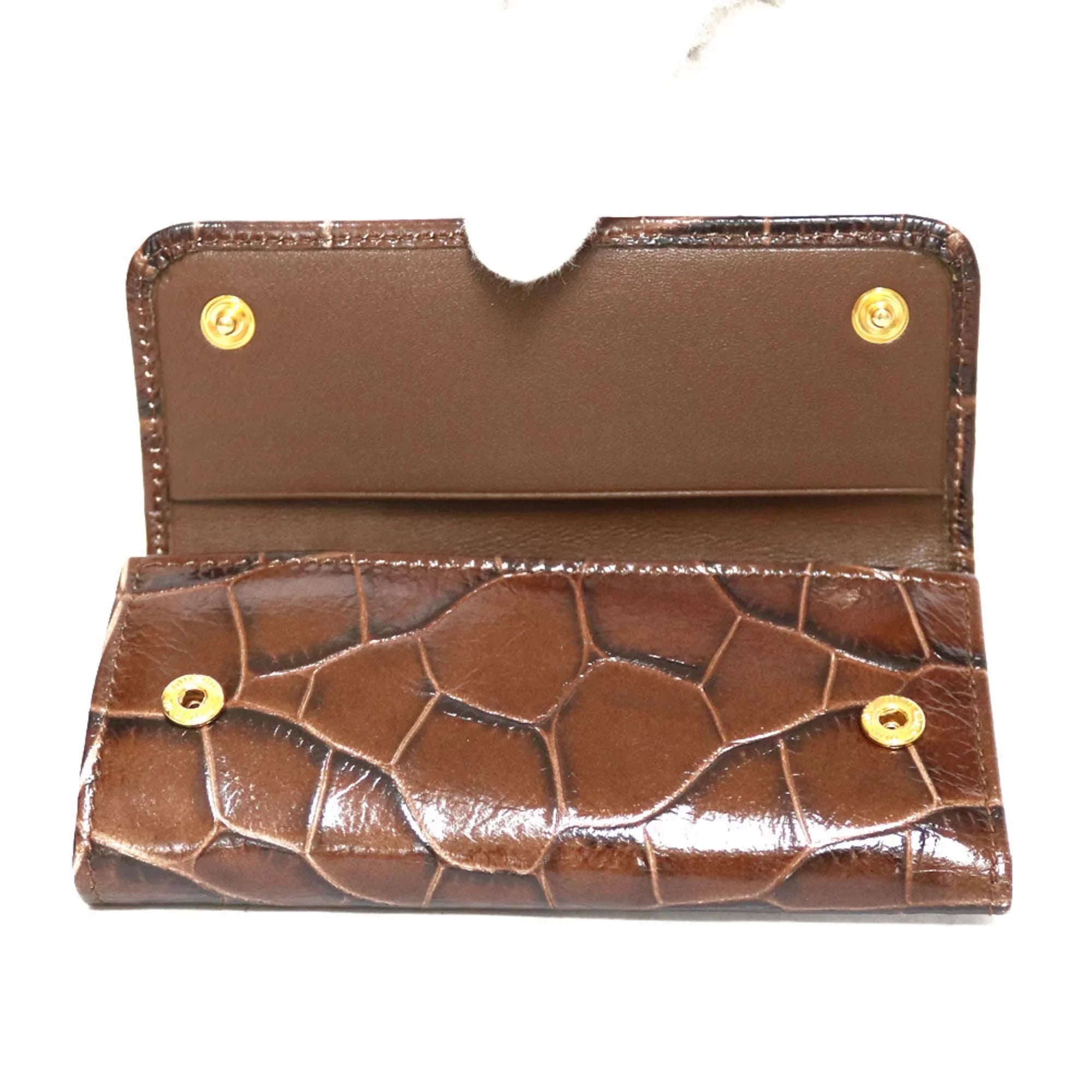 Pre-Owned Miu Miu Miu Key Case Brown Women's Leather (Fair)