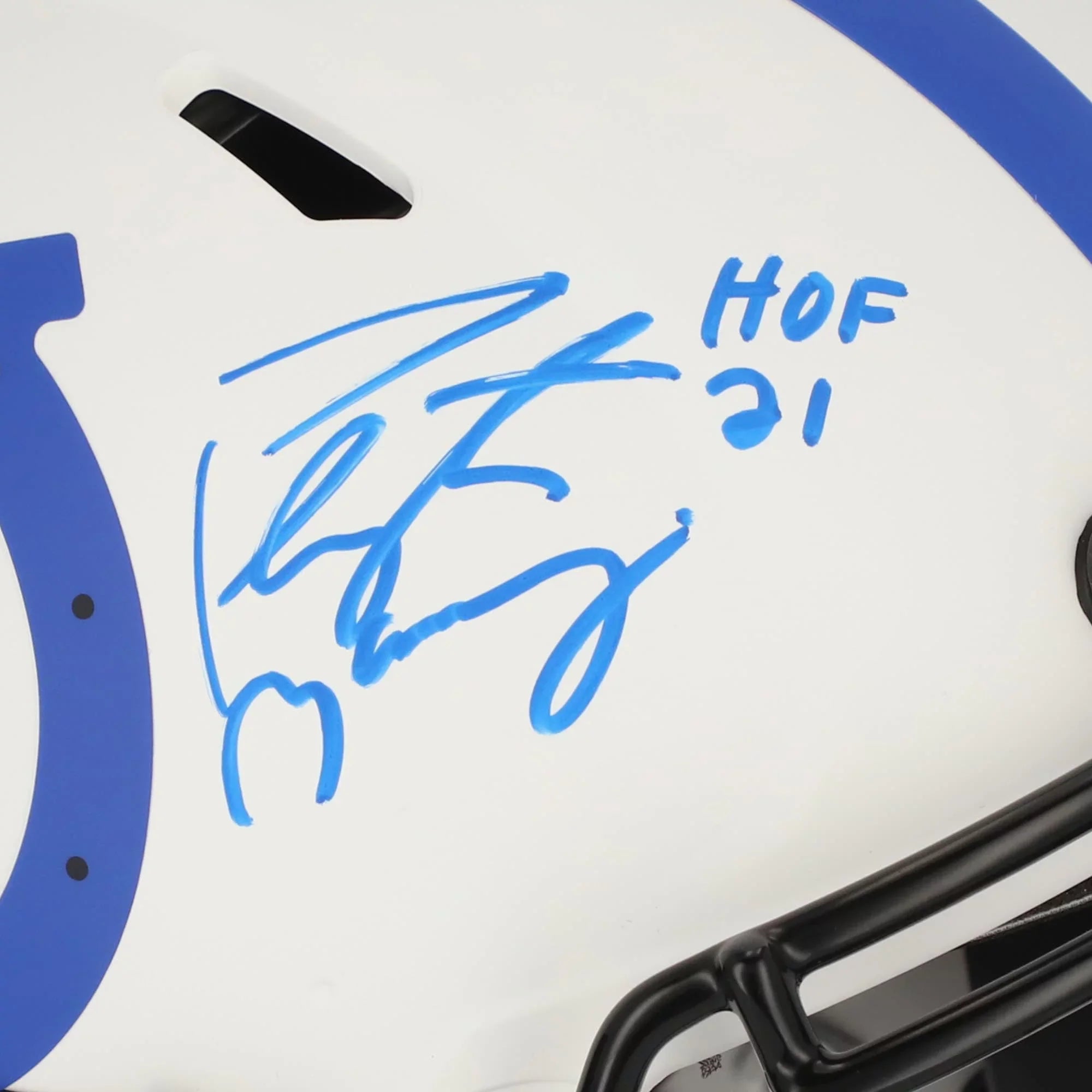 Peyton Manning Indianapolis Colts Autographed Riddell Lunar Eclipse Alternate Sizepeed Authentic Helmet with "HOF 21" Inscription - Fanatics Authentic Certified